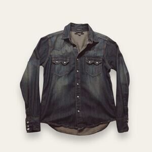 Carbon Denim Chambray Blue Button Down Shirt